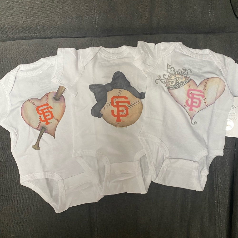 NWT TinyTurnip SF Giants onesies